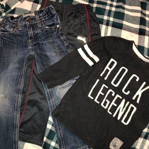 Boys long sleeve jeans and puma sweats